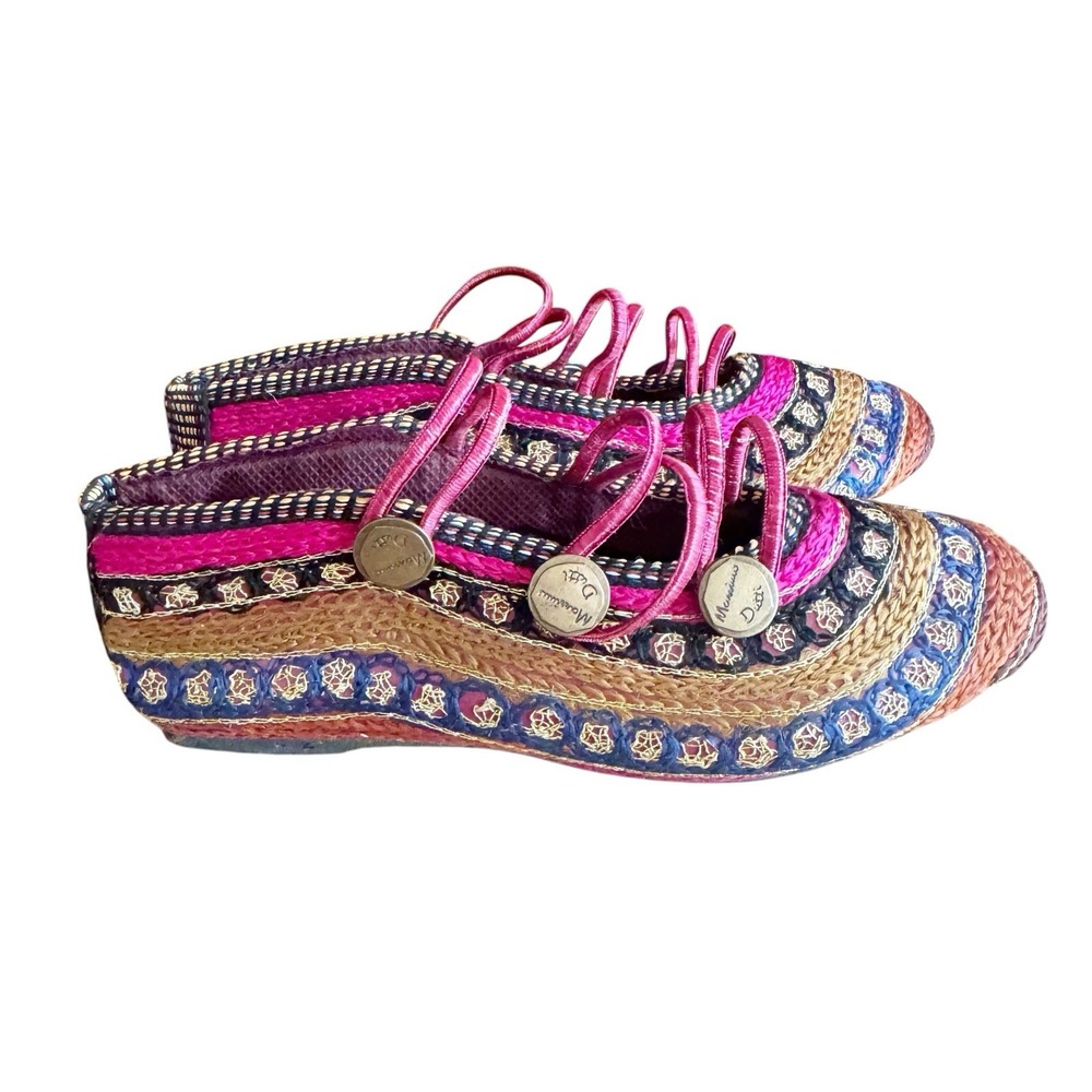 Massimo Dutti woven slip-on flats Girls Size 3 Pink Party Shoes